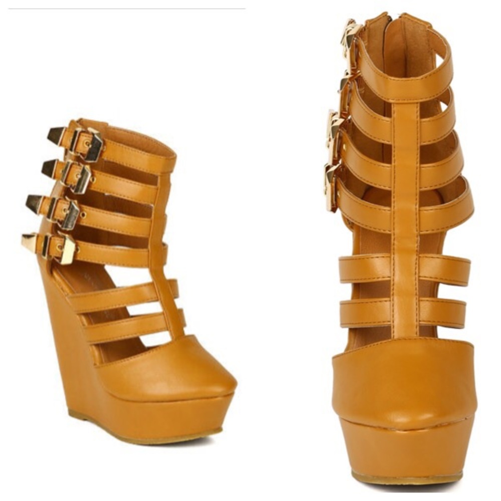 NWOB Wedge Platforms in Camel by Nature Breeze